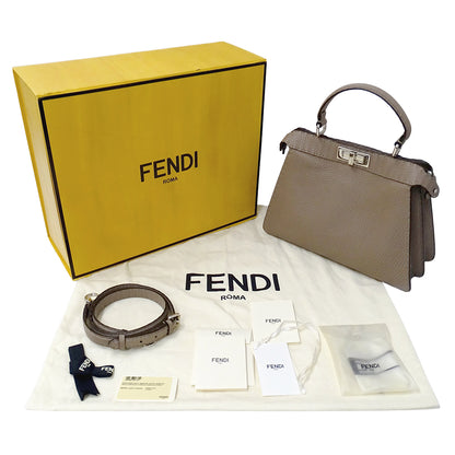 FENDI フェンディ セレリア ピーカブー アイシーユー ミディアム 2wayバッグ グレージュ 8BN321 レザー レディース 【中古】