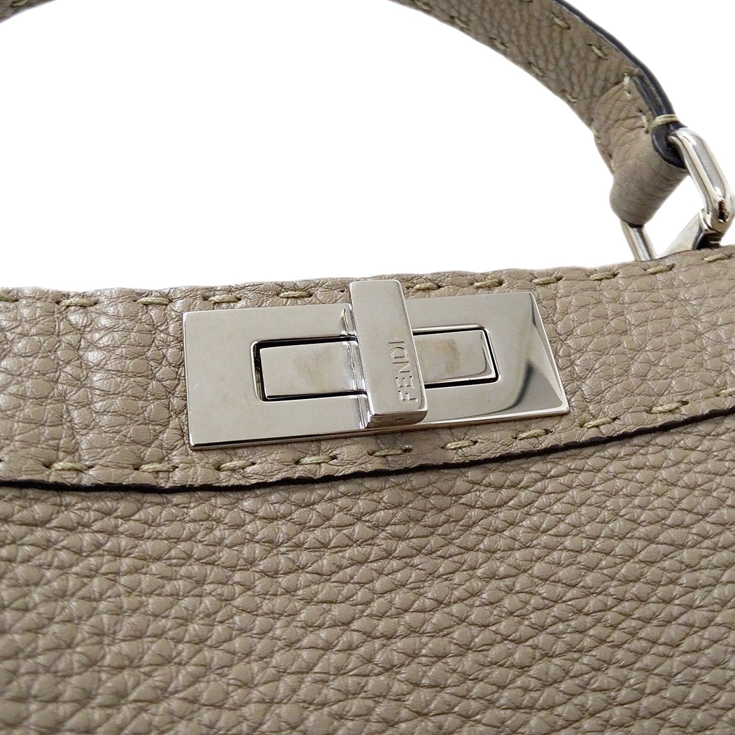FENDI フェンディ セレリア ピーカブー アイシーユー ミディアム 2wayバッグ グレージュ 8BN321 レザー レディース 【中古】