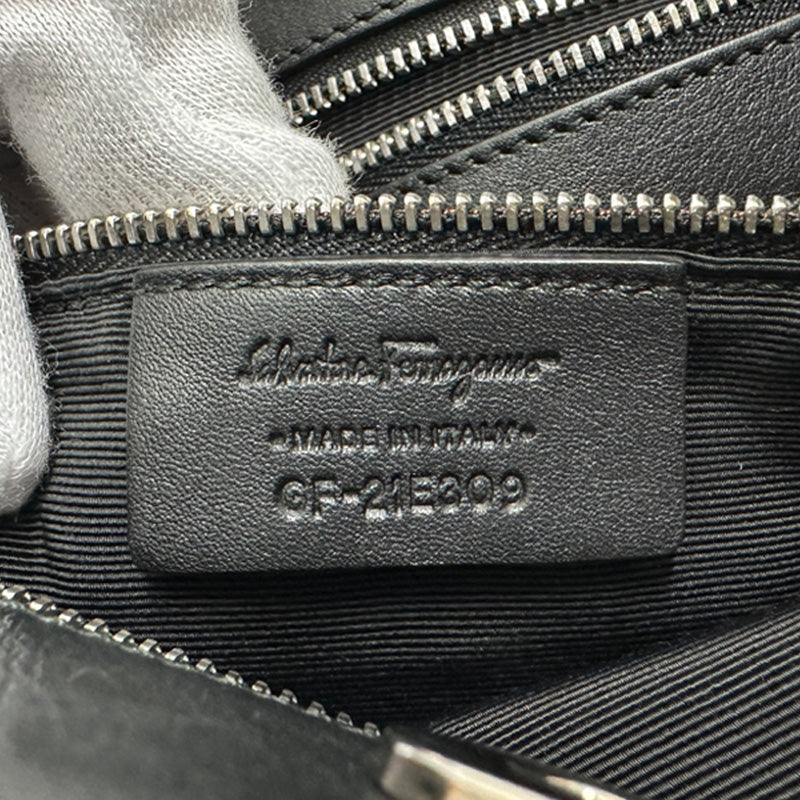 Ferragamo フェラガモ 2wayバッグ ヴァラリボン ブラック レザー レディース 【中古】
