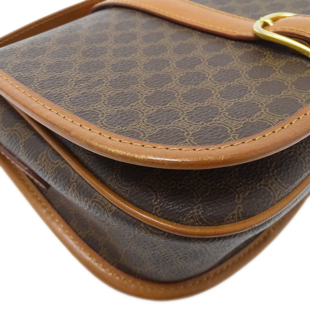 CELINE セリーヌ ショルダーバッグ マカダム ブラウン PVC レディース 【中古】