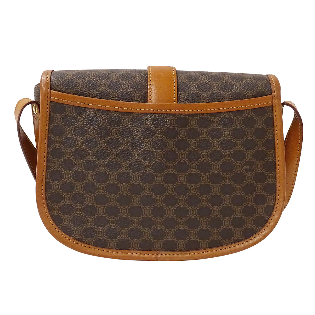 CELINE セリーヌ ショルダーバッグ マカダム ブラウン PVC レディース 【中古】