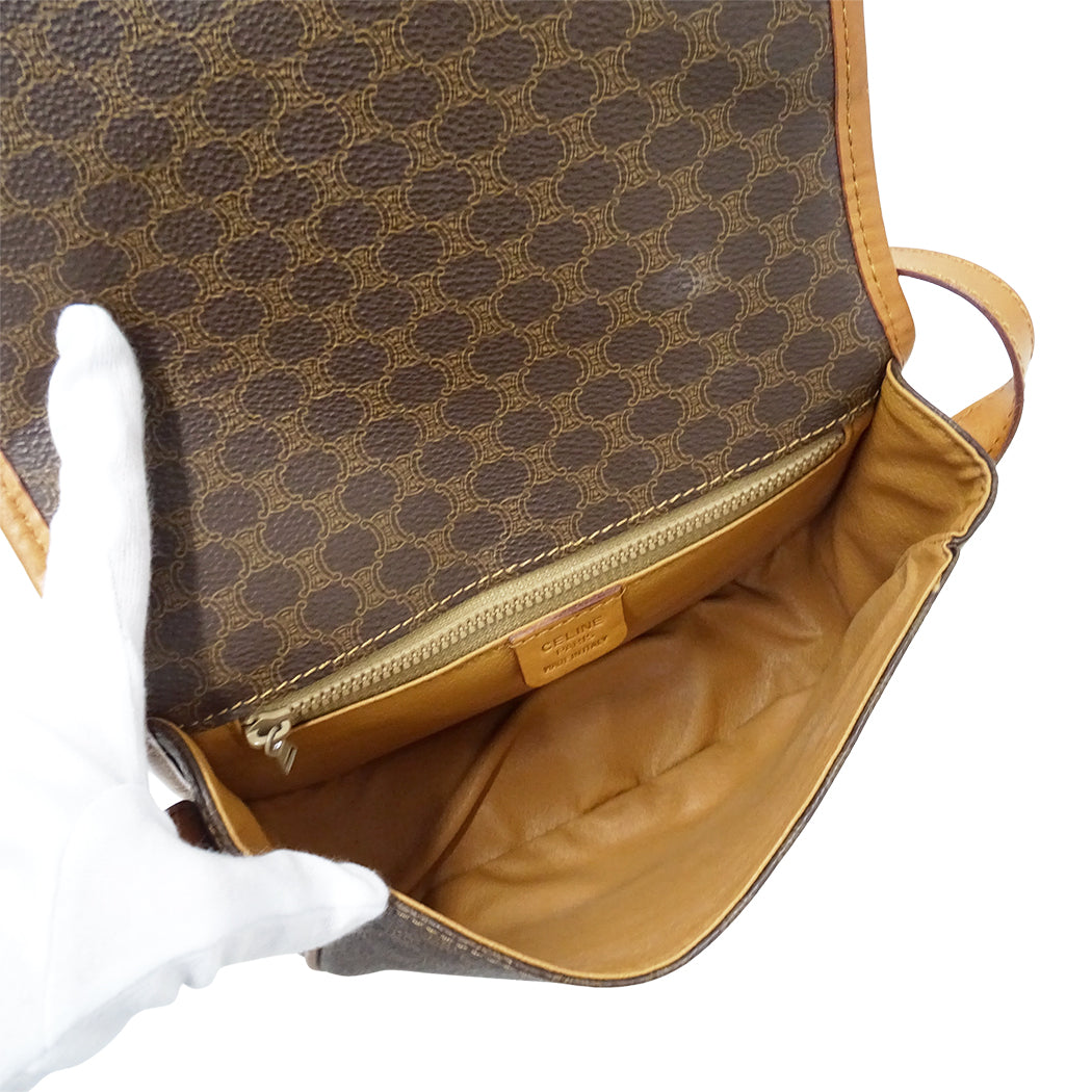 CELINE セリーヌ ショルダーバッグ マカダム ブラウン PVC レディース 【中古】