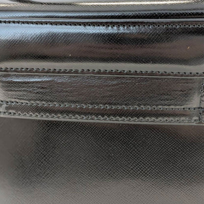 VERSACE ヴェルサーチ バニティ ハンドバッグ ブラック レザー レディース 【中古】