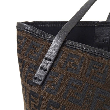 FENDI フェンディ トートバッグ ズッキーノ ダークブラウン 8BH056 キャンバス レディース 【中古】