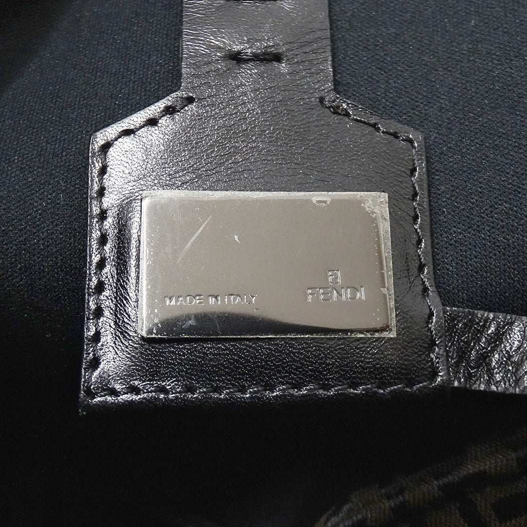 FENDI フェンディ トートバッグ ズッキーノ ダークブラウン 8BH056 キャンバス レディース 【中古】