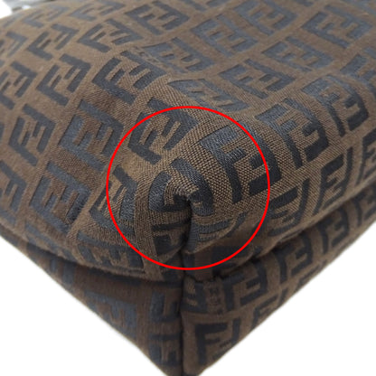 FENDI フェンディ トートバッグ ズッキーノ ダークブラウン 8BH056 キャンバス レディース 【中古】