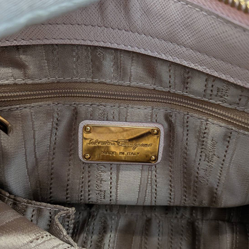 Ferragamo フェラガモ 2wayバッグ ダブルガンチーニ ピンク ゴールド EE-21 E428 レザー レディース 【中古】