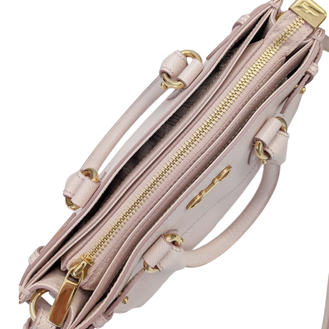 Ferragamo フェラガモ 2wayバッグ ダブルガンチーニ ピンク ゴールド EE-21 E428 レザー レディース 【中古】