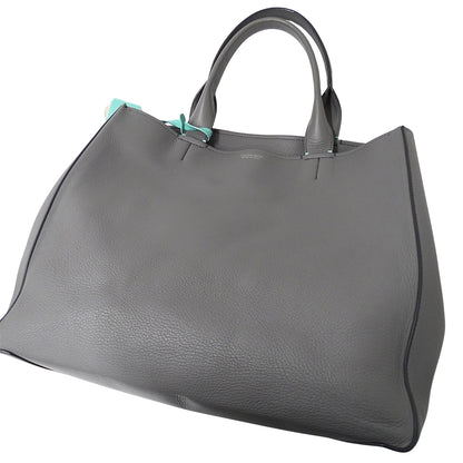 TIFFANY&Co. ティファニー 2wayバッグ グレー レザー レディース 【中古】