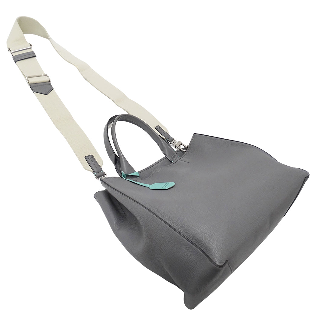 TIFFANY&Co. ティファニー 2wayバッグ グレー レザー レディース 【中古】