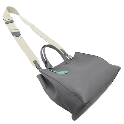 TIFFANY&Co. ティファニー 2wayバッグ グレー レザー レディース 【中古】