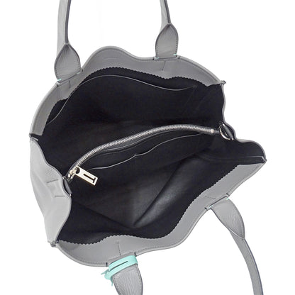 TIFFANY&Co. ティファニー 2wayバッグ グレー レザー レディース 【中古】