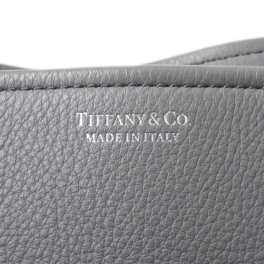 TIFFANY&Co. ティファニー 2wayバッグ グレー レザー レディース 【中古】