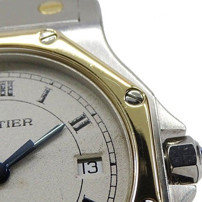 Cartier カルティエ サントス オクタゴン LM W2001583 メンズ 腕時計 デイト クオーツ SS YG 磨き済み【中古】