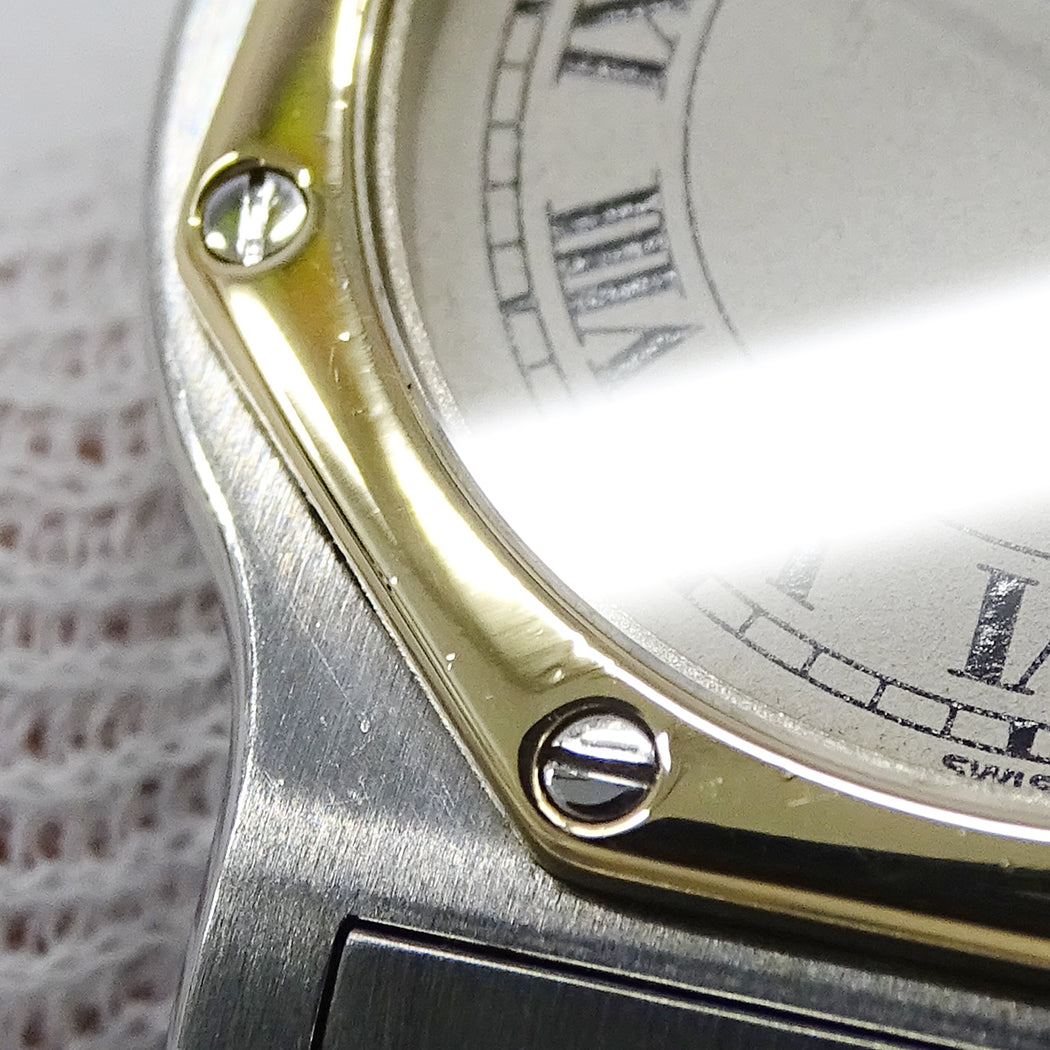 Cartier カルティエ サントス オクタゴン LM W2001583 メンズ 腕時計 デイト クオーツ SS YG 磨き済み【中古】