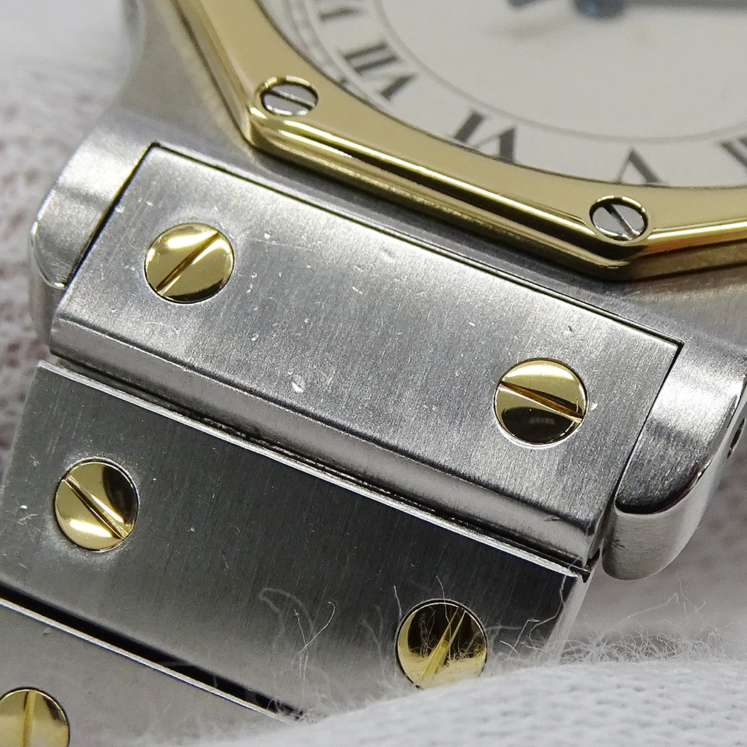 Cartier カルティエ サントス オクタゴン LM W2001583 メンズ 腕時計 デイト クオーツ SS YG 磨き済み【中古】