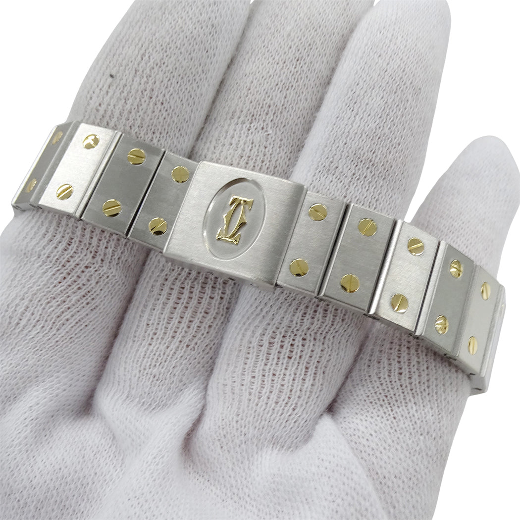 Cartier カルティエ サントス オクタゴン LM W2001583 メンズ 腕時計 デイト クオーツ SS YG 磨き済み【中古】