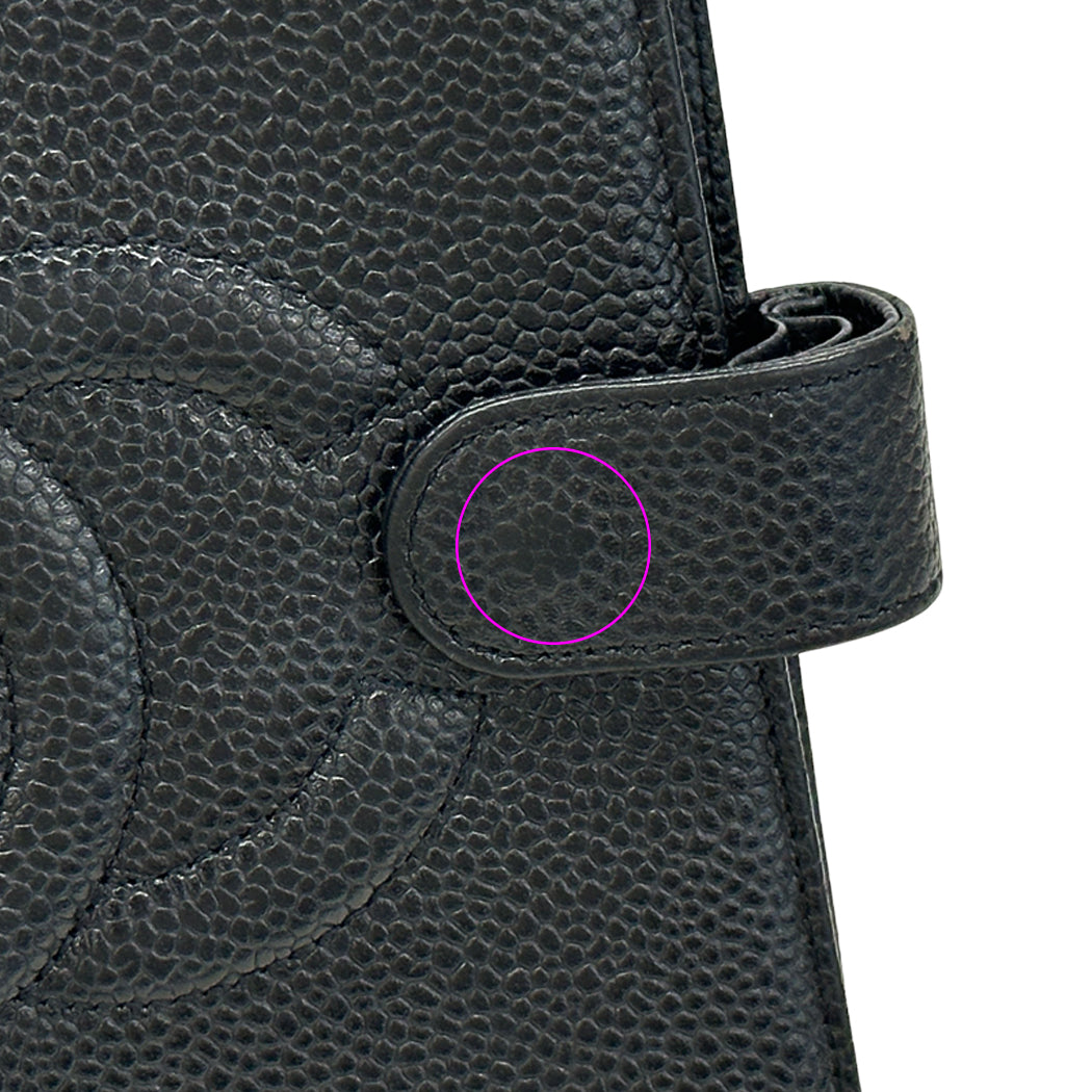 CHANEL シャネル 手帳カバー ココマーク ブラック レザー レディース メンズ B6 6穴 【中古】