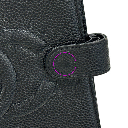 CHANEL シャネル 手帳カバー ココマーク ブラック レザー レディース メンズ B6 6穴 【中古】