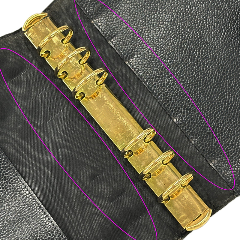 CHANEL シャネル 手帳カバー ココマーク ブラック レザー レディース メンズ B6 6穴 【中古】