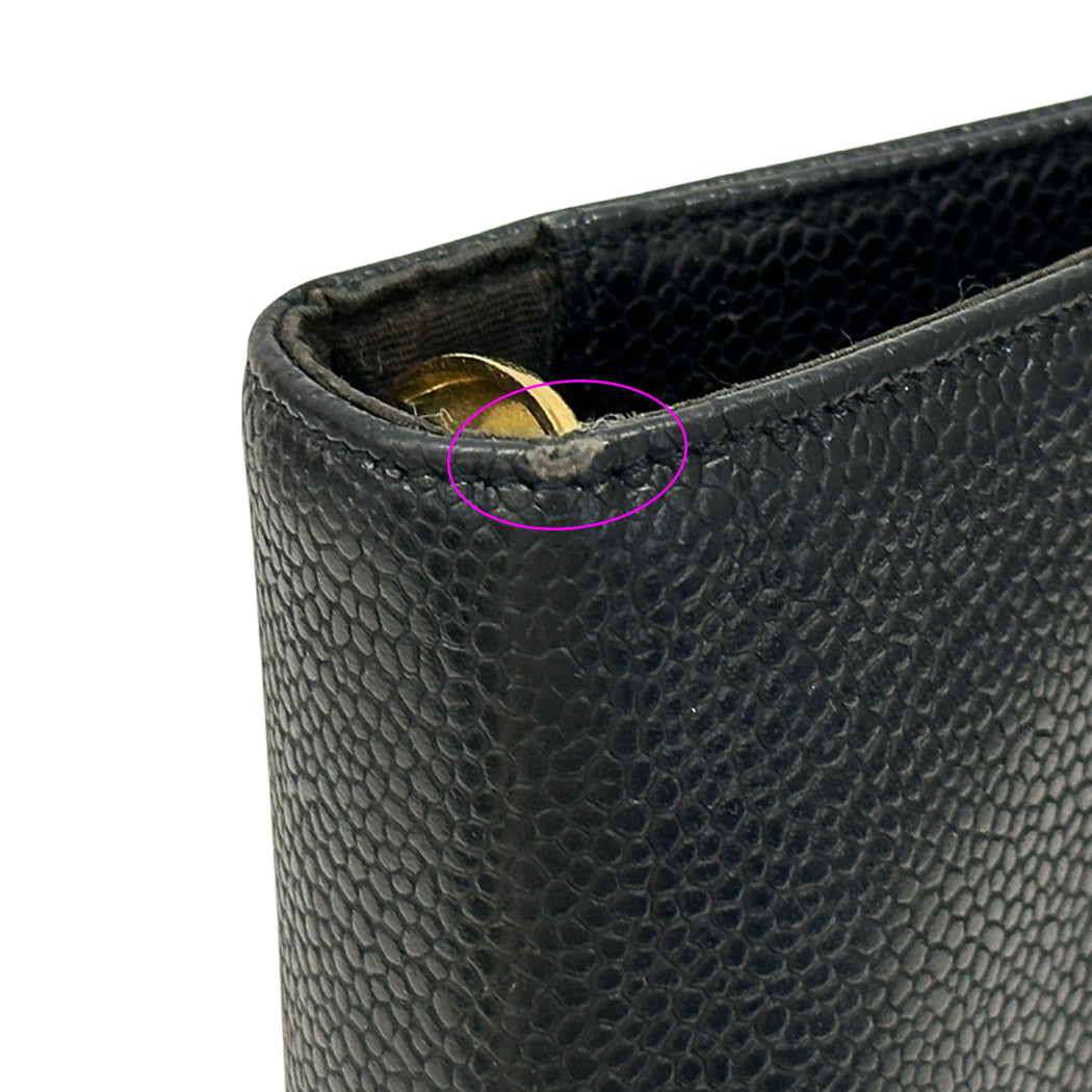 CHANEL シャネル 手帳カバー ココマーク ブラック レザー レディース メンズ B6 6穴 【中古】