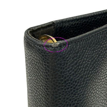 CHANEL シャネル 手帳カバー ココマーク ブラック レザー レディース メンズ B6 6穴 【中古】