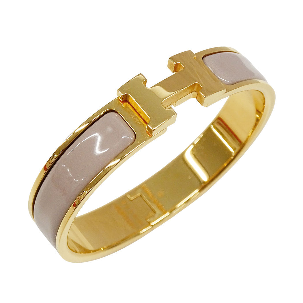 HERMES エルメス クリックH バングル メタル マロン・グラッセ ゴールド レディース 【中古】