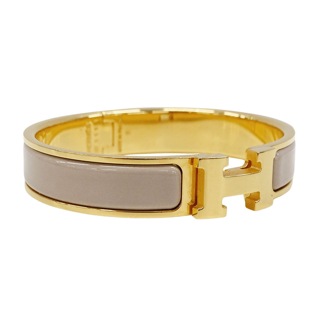 HERMES エルメス クリックH バングル メタル マロン・グラッセ ゴールド レディース 【中古】