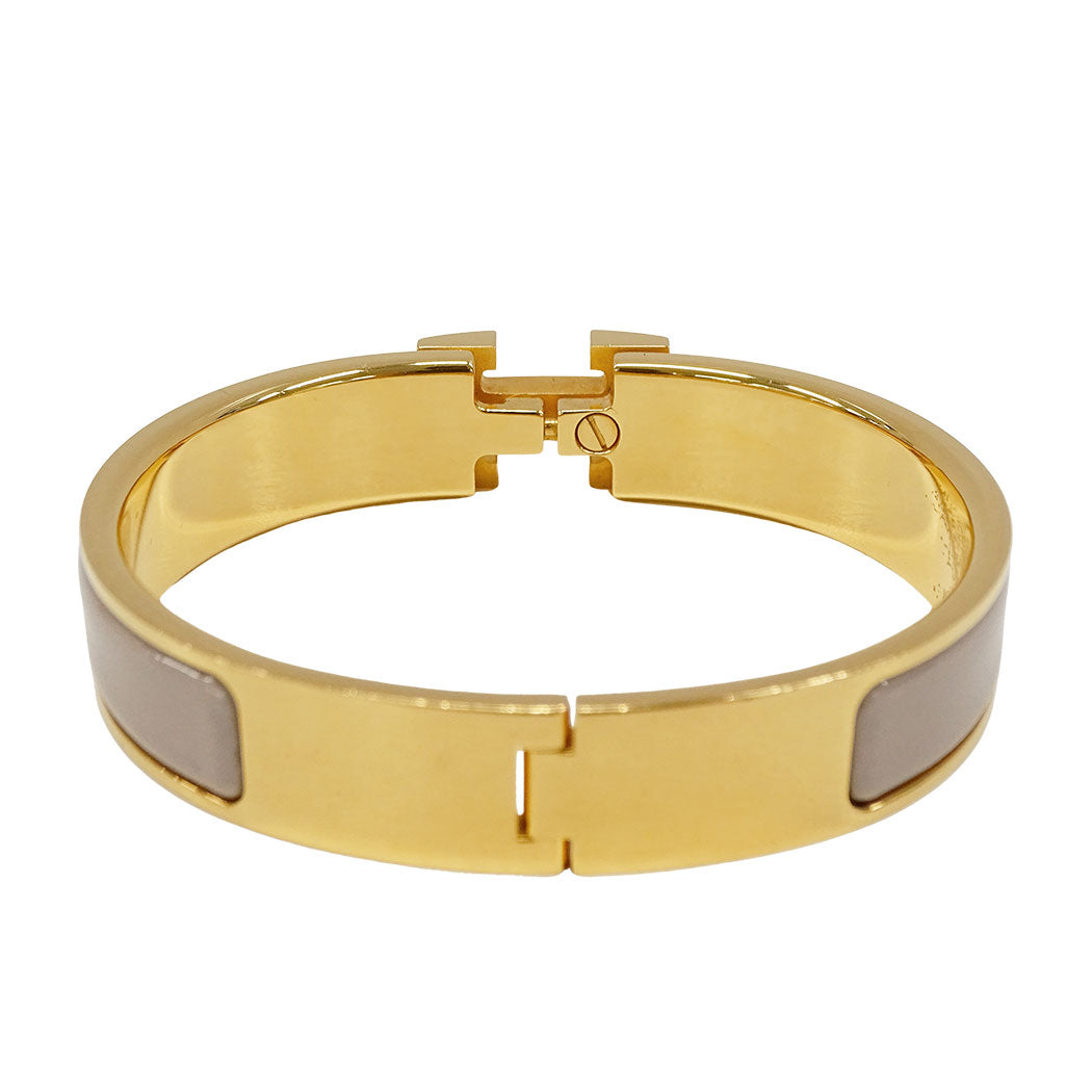 HERMES エルメス クリックH バングル メタル マロン・グラッセ ゴールド レディース 【中古】