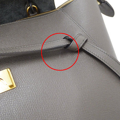 CELINE セリーヌ ベルトバッグ ミニ 2wayバッグ グレー レザー レディース 【中古】
