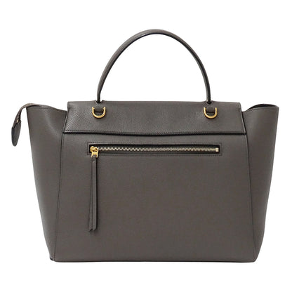 CELINE セリーヌ ベルトバッグ ミニ 2wayバッグ グレー レザー レディース 【中古】