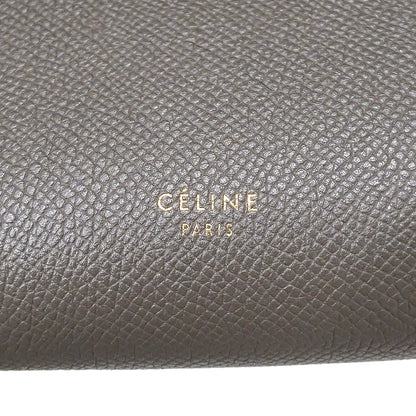 CELINE セリーヌ ベルトバッグ ミニ 2wayバッグ グレー レザー レディース 【中古】
