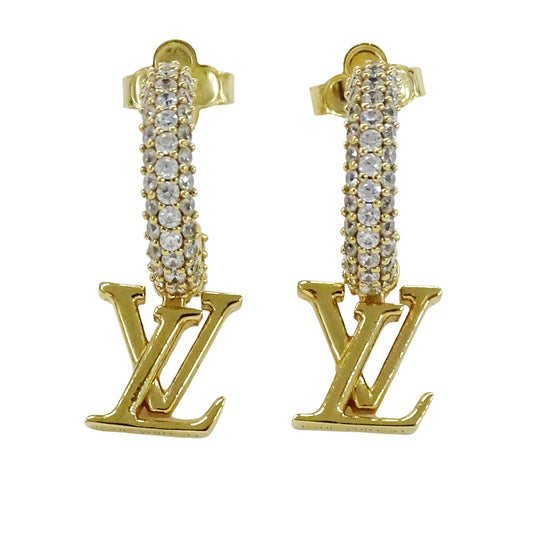 LOUIS VUITTON ルイ・ヴィトン フープ･LV アイコニック ピアス メタル ゴールド レディース M01732 【中古】