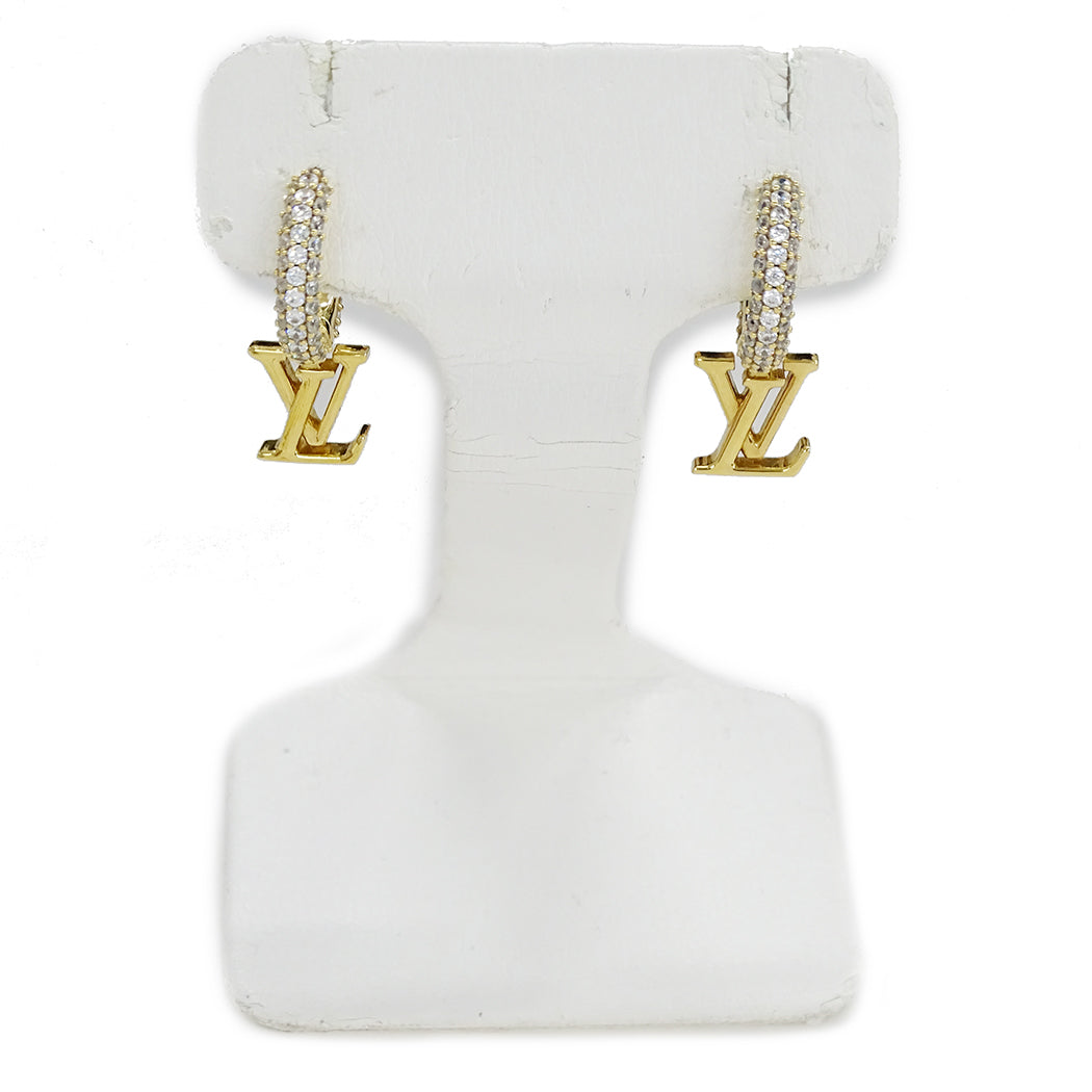 LOUIS VUITTON ルイ・ヴィトン フープ･LV アイコニック ピアス メタル ゴールド レディース M01732 【中古】