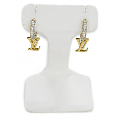 LOUIS VUITTON ルイ・ヴィトン フープ･LV アイコニック ピアス メタル ゴールド レディース M01732 【中古】