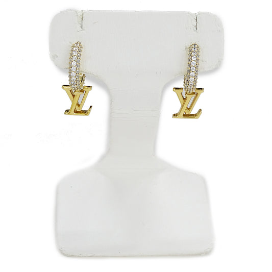 LOUIS VUITTON ルイ・ヴィトン フープ･LV アイコニック ピアス メタル ゴールド レディース M01732 【中古】