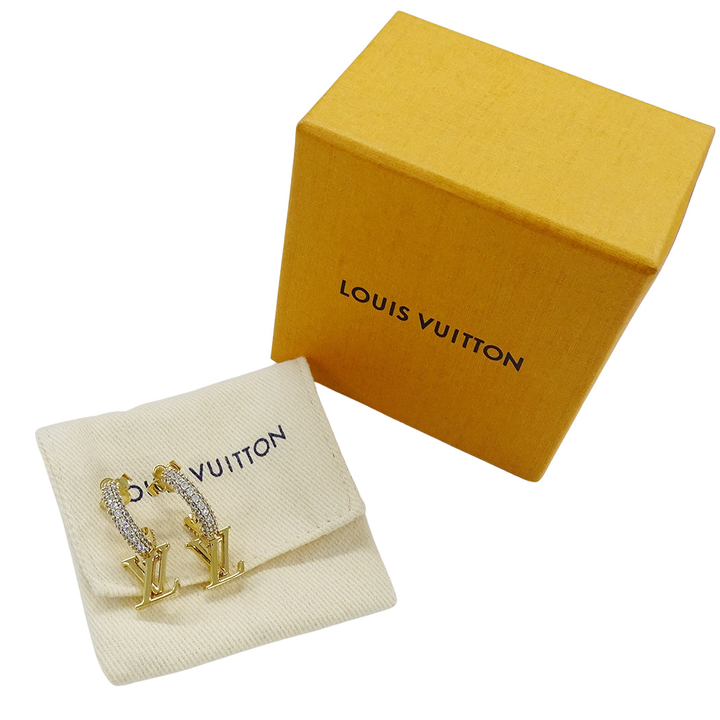 LOUIS VUITTON ルイ・ヴィトン フープ･LV アイコニック ピアス メタル ゴールド レディース M01732 【中古】