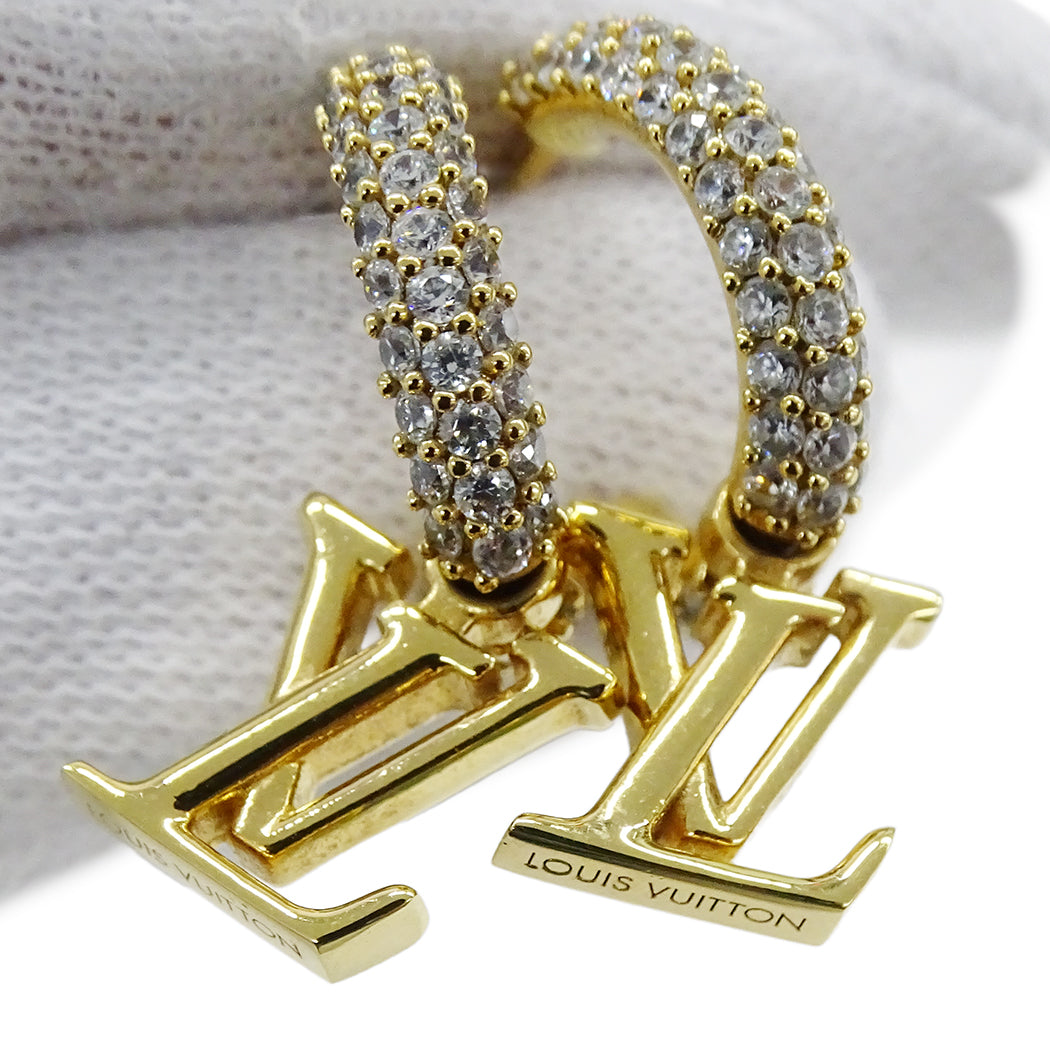 LOUIS VUITTON ルイ・ヴィトン フープ･LV アイコニック ピアス メタル ゴールド レディース M01732 【中古】