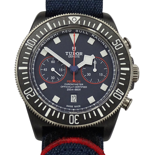 TUDOR チューダー ぺラゴス FXD 25807KN メンズ 腕時計 クロノグラフ 自動巻き カーボン ファブリック 点検済み【中古】