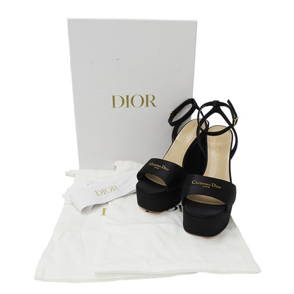 Dior ディオール D-Lane プラットフォームサンダル サンダル ブラック サテン レディース 【中古】