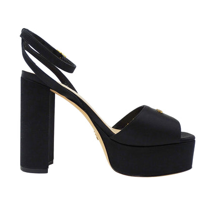 Dior ディオール D-Lane プラットフォームサンダル サンダル ブラック サテン レディース 【中古】