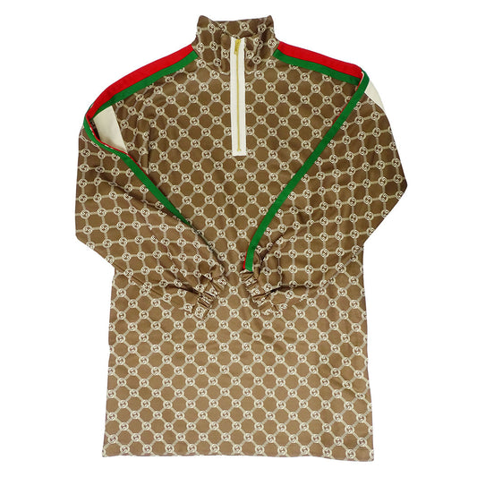 GUCCI グッチ インターロッキングG テクニカルジャージードレス ワンピース ブラウン 678689 ポリエステル レディース 【中古】