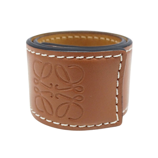 LOEWE ロエベ スラップ ブレスレット スモール ブレスレット アナグラム カーフ タン レディース 【中古】