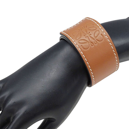 LOEWE ロエベ スラップ ブレスレット スモール ブレスレット アナグラム カーフ タン レディース 【中古】