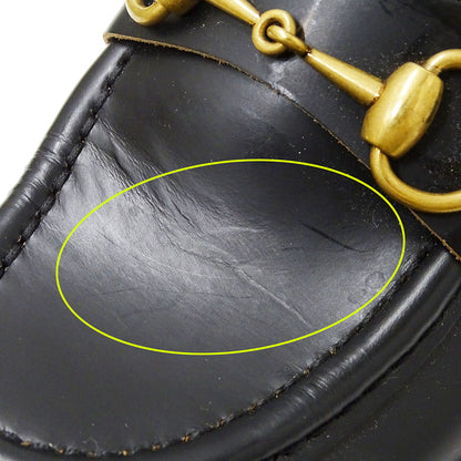 GUCCI グッチ レザー ラグソール ホースビット ローファー ローファー ブラック 577236 サイズ38 24.5～25cm レディース 【中古】