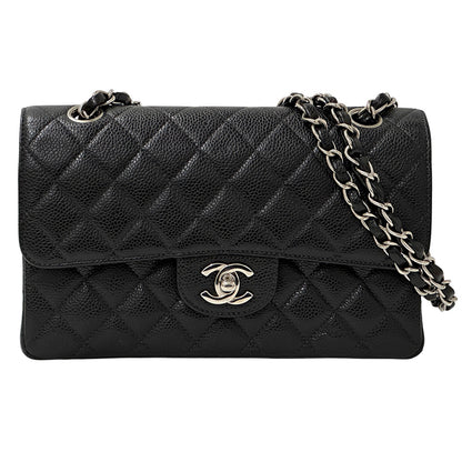CHANEL シャネル ショルダーバッグ マトラッセ ブラック シルバー金具 キャビアスキン レディース 【中古】