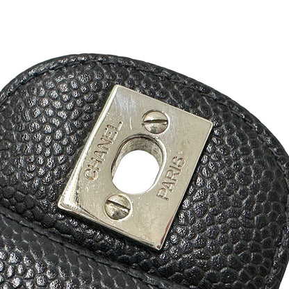 CHANEL シャネル ショルダーバッグ マトラッセ ブラック シルバー金具 キャビアスキン レディース 【中古】