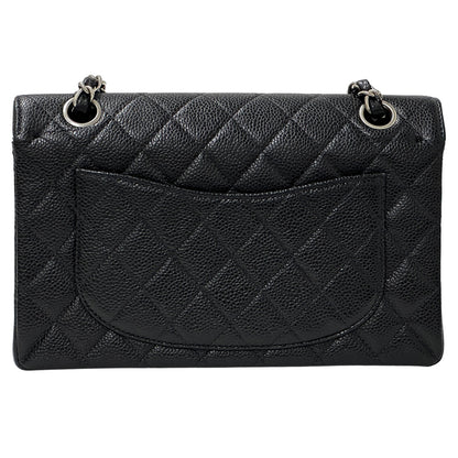 CHANEL シャネル ショルダーバッグ マトラッセ ブラック シルバー金具 キャビアスキン レディース 【中古】