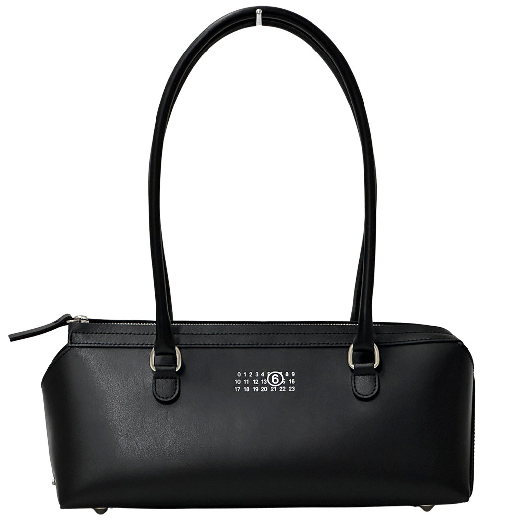 Maison Margiela メゾン マルジェラ バウレットＪ ミディアム ショルダーバッグ MM6 エムエムシックス ブラック レザー レディース 【中古】