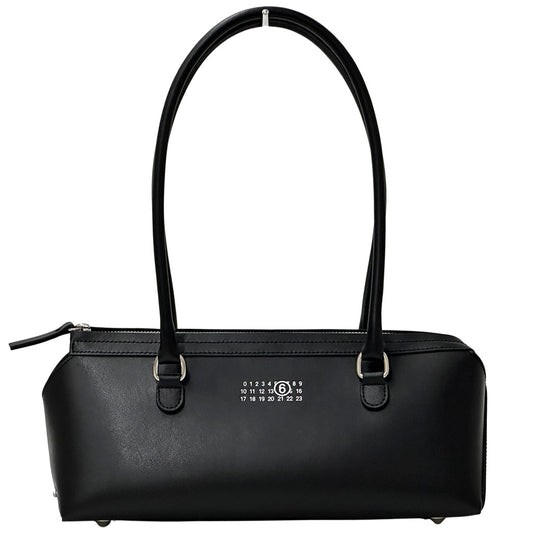 Maison Margiela メゾン マルジェラ バウレットＪ ミディアム ショルダーバッグ MM6 エムエムシックス ブラック レザー レディース 【中古】